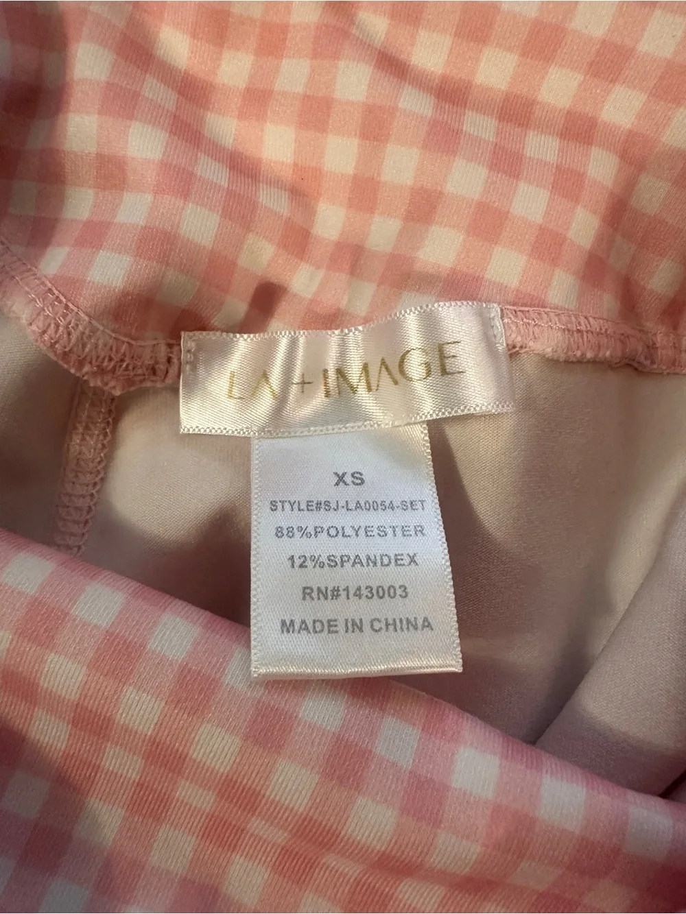 Pink Gingham Strappy Bralette/Leggings Set